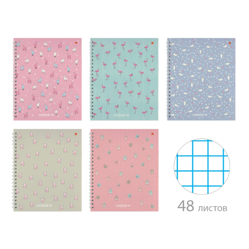 Тетрадь 48л спираль рис Ламы и бельки 7-48-136 Альт