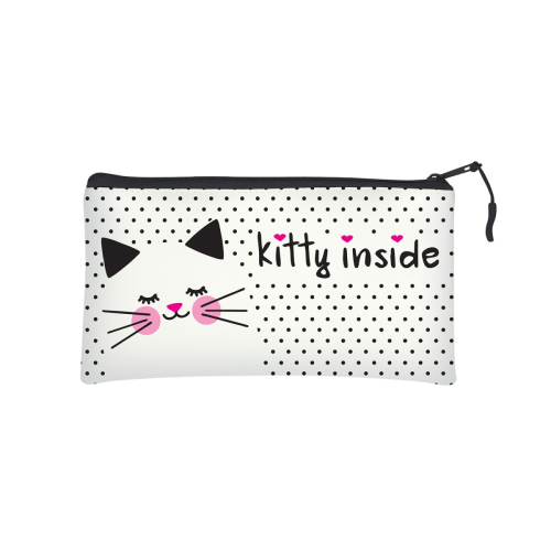 Пенал-косметичка 1отд силикон 230*120 Альт 14-006/01 Котеночек белый