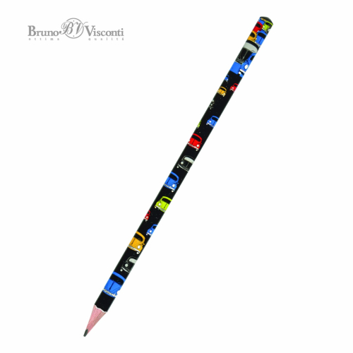 Карандаш ч/г BV Happy Graphix 21-0030/19 Цветные автомобили трехгран