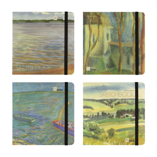 Скетчбук беж бл 200*200 80л книж пер 1-512/02 BV 100г/м2 резинка