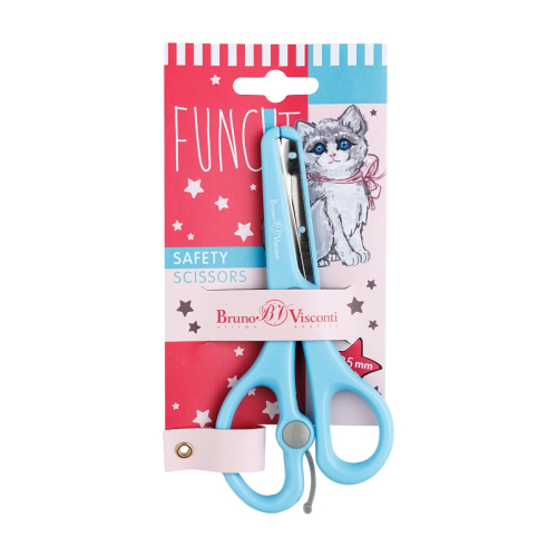 Ножницы 13,5см BV 60-0023/02 Funcut Кошка возвр мех голуб