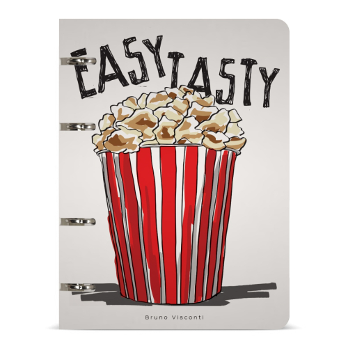 Тетрадь на кольцах пл 80л BV Popcorn 7-80-632/01 блок с рис в точку