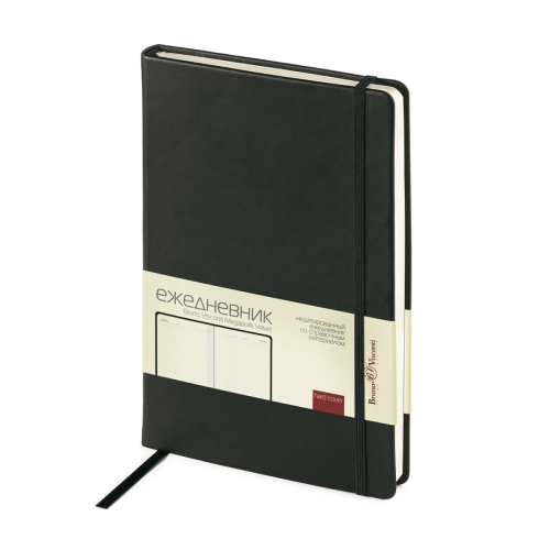 Ежедневник А5 к/з резинка 160л BV MEGAPOLIS Velvet черный 3-468/02