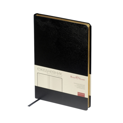 Ежедневник А5 к/з 160л BV MEGAPOLIS черный золотой срез 3-281/10