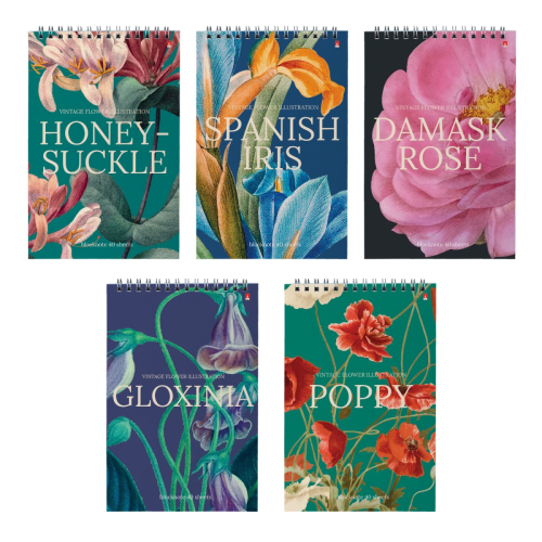 Блокнот А5 40л спираль Цветы Паттерн 3-40-251 Альт