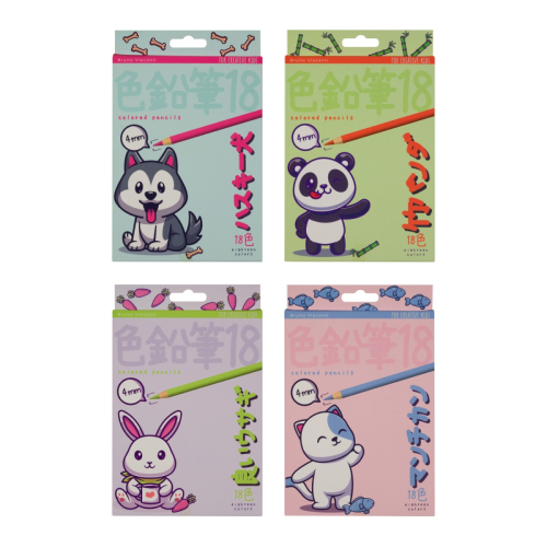 Набор карандашей 18цв 3кат BV 30-0128 Кawaii Аnimals пластик