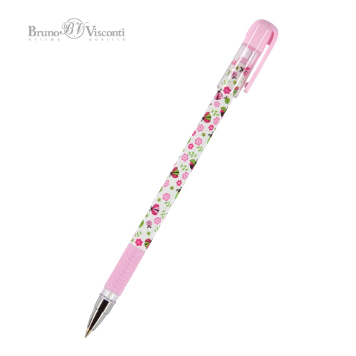 Ручка шар BV MagicWrite Божьи коровки розовые 20-240/19 0.5 син