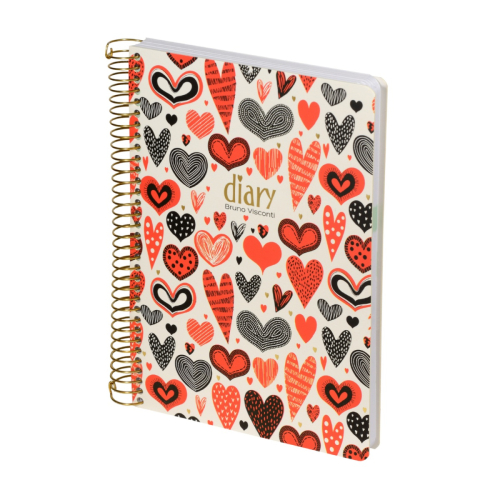 Ежедневник А5 т/о спираль 136л BV Сердечки Фантазия 3-701/04