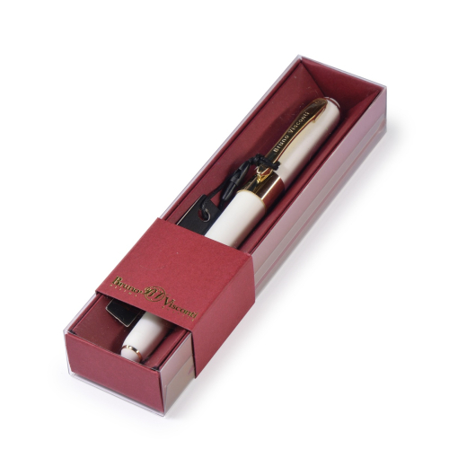 Ручка шар BV Monaco кор 20-0125/024 0.5мм син белый корп бордовая