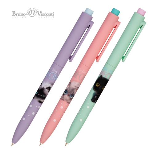 Ручка шар авто BV FunClick Kitty life 20-0297/07 0.7мм син (27шт)