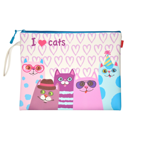 Папка-конверт на молнии А4 к/з Альт 14-001/03 Котомания (Р?)