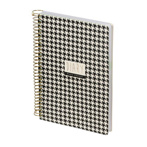 Ежедневник А5 т/о спираль 136л BV Black White Модный паттерн 3-701/5