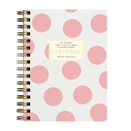 Записная книжка А6 т/о спираль 60л BV SALMON POLKA DOT 7-60-005 01