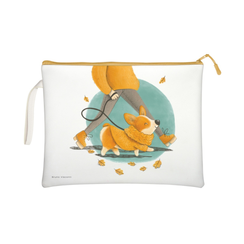 Папка-конверт на молнии А4 к/з Альт 14-001/15 Корги (Р?) (Н?)