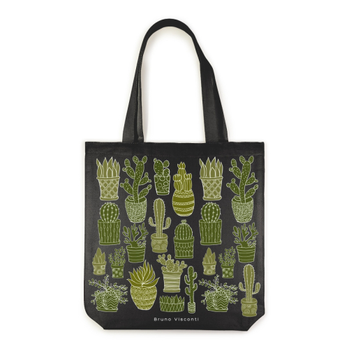 Сумка с ручками ткань 340*360*70 BV 16-004-02/10 Black кактусы черная