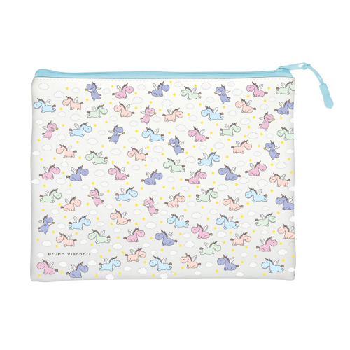 Папка-конверт на молнии А5 к/з Альт 14-002/12 Сказочные единороги