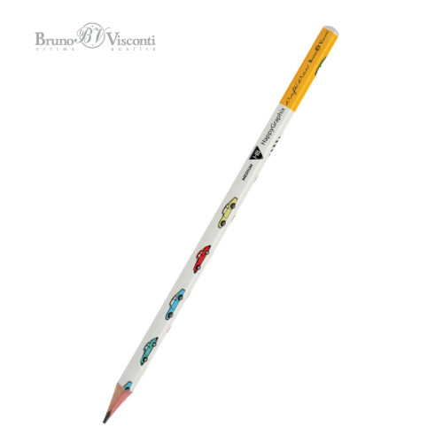 Карандаш ч/г BV Happy Graphix 21-0030/22 Многоцветные машинки трехгран