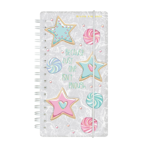 Записная книжка А6 пл/о спираль резинка 80л BV CJ MINI Звездочки 3-574/05