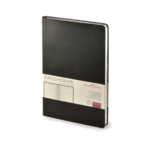 Ежедневник элит А5 136л недат кожа Grand 3-530/02 BV черный