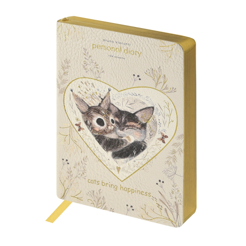 Ежедневник А6 к/з фотопеч гиб 128л BV Котики Приносят Счастье 3-742/08 тон бл зол срез