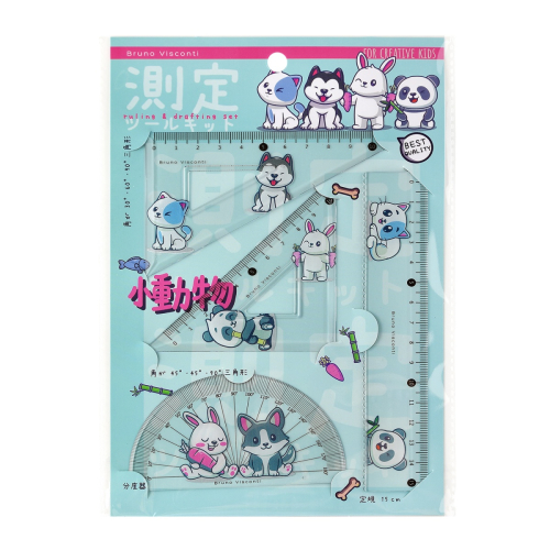 Набор геометрический 15см BV HappyGraphix Kawaii Animals 45-0017/09 4пр