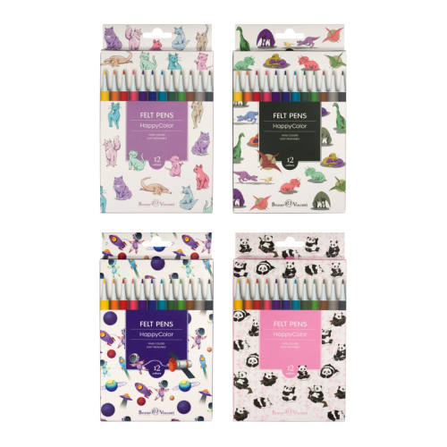 Фломастеры 12цв BV 32-0023 Happycolor