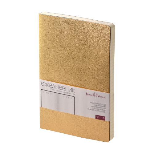Ежедневник А5 к/з 136л Альт MEGAPOLIS Flex золото 3-531/50