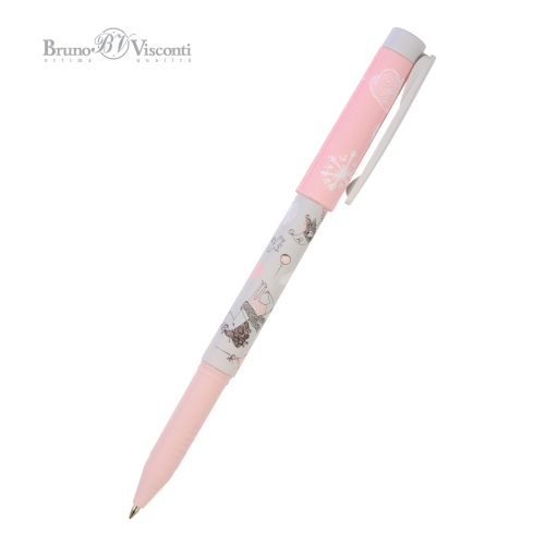 Ручка шар BV FreshWrite Девочка и Единорог Сердечки 20-0214/57 0.7мм син