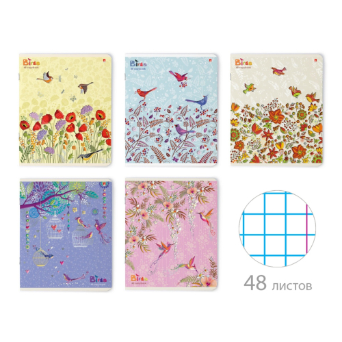 Тетрадь 48л рис Птички 7-48-603 Альт