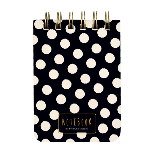 Блокнот А7 т/о 100л спираль BV CJ Black white Горошек3-100-009/02