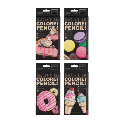 Набор карандашей 12цв 2кат BV 30-0124 Black Excellencer пластик точилка