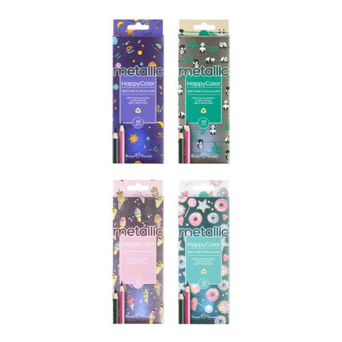 Набор карандашей 10цв металлик 2кат BV 30-0079 Happycolor