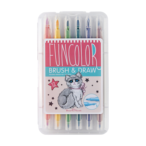 Фломастеры-кисточки 12цв BV 32-0047 Funcolor двустор пласт фут