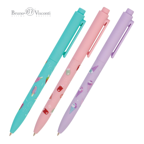 Ручка шар авто BV FunClick Мороженки 20-0297/02 0,7мм син