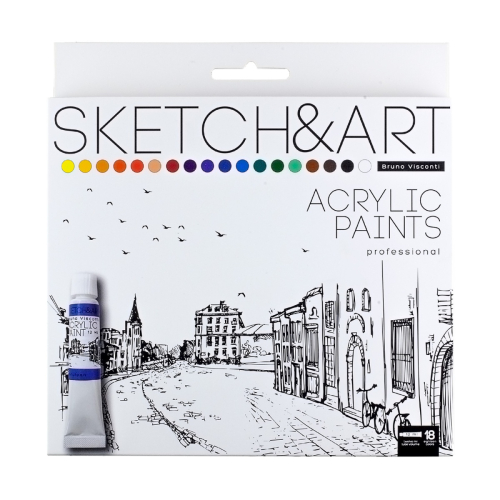 Краски акриловые 18цв BV 70-0014 12 мл