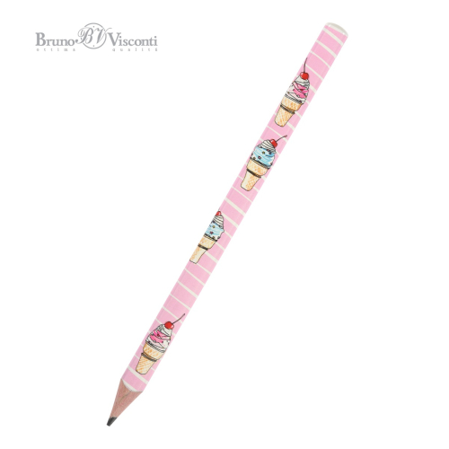 Карандаш ч/г BV Happy Graphix jumbo 21-0062/03 Мороженое Сахарный рожок 4B трехгран