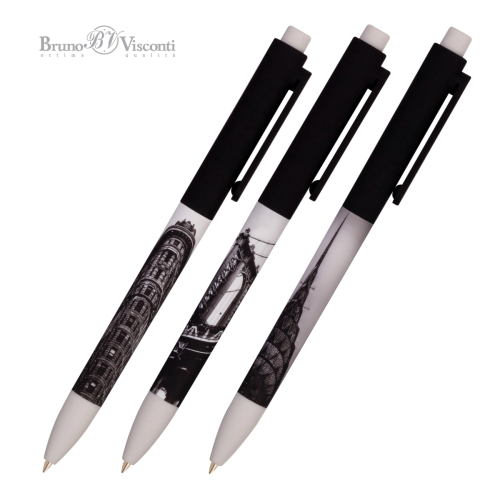 Ручка шар авто BV FunClick New York 20-0297/10 0,7мм син (27шт)