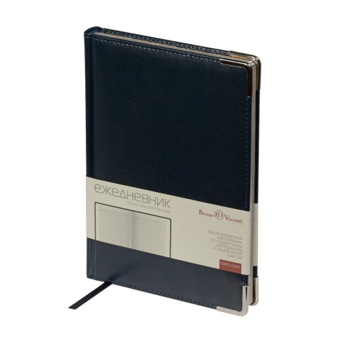 Ежедневник А5 к/з 136л BV Persona синий 3-680/01 сереб срез (П?) (Уценка)