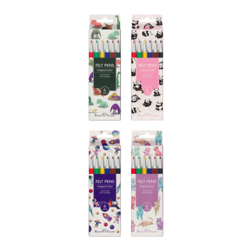 Фломастеры 6цв BV 32-0024 Happycolor