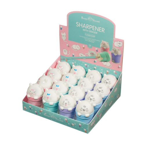 Точилка + ластик BV 35-0022 Котята 1отв