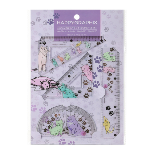 Набор геометрический 15см BV HappyGraphix Котики 45-0017/05 4пр
