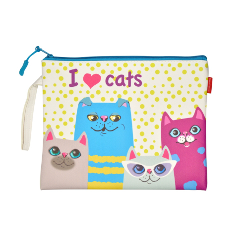 Папка-конверт на молнии А5 к/з Альт 14-002/03 Котомания