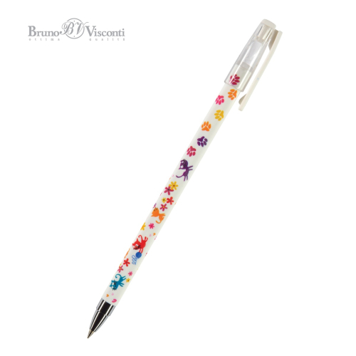 Ручка шар BV HappyWrite Котята-лапки 20-0117 0,5мм син