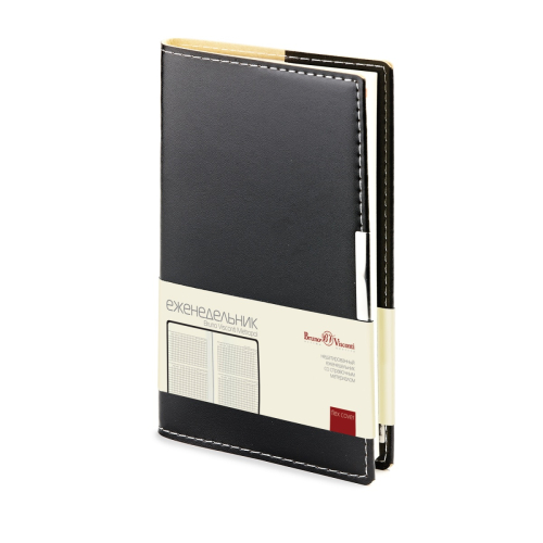 Еженедельник А6 к/з 80л Альт Metropol черный 3-492/03