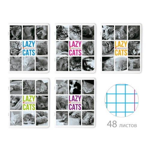 Тетрадь 48л рис Ленивые Котята 7-48-416 Альт