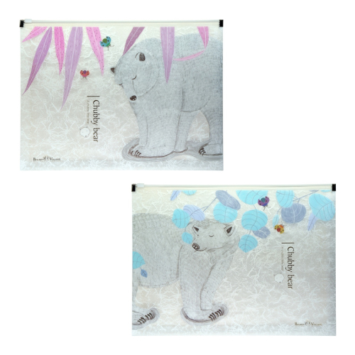 Папка-конверт на молнии А4 Альт 14-037 Белая Медведица