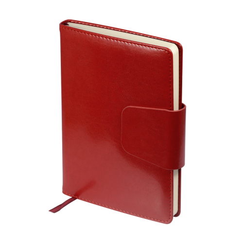 Ежедневник А5 к/з магнит хлястик 160л BV Prestige красный  3-352/04