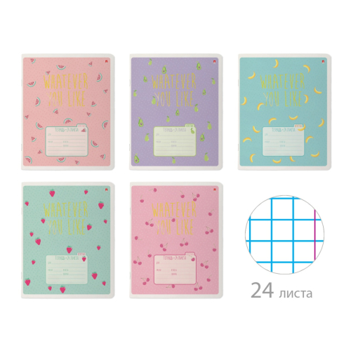 Тетрадь 24л кл рис Fruit Rain 7-24-1118/1 Альт