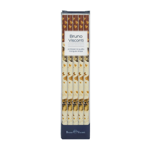 Набор карандашей ч/г 5шт BV Love me Котики Счастье 21-0030/79-5 НB