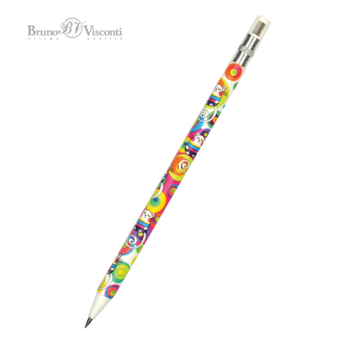 Карандаш мех цанговый рис 2мм BV FunGraphix Мультики Кот 21-0041/03 с точилкой НЕ ЗАКАЗ